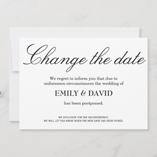 Verander de datum elegant en minimaal kaart (Voorkant)