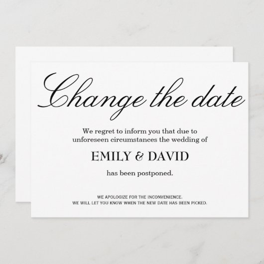 Verander de datum elegant en minimaal kaart (Voorkant / Achterkant)