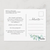 Verander de datum elegante eucalyptus bruiloft briefkaart (Achterkant)