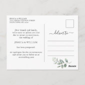 Verander de datum Elegante Eucalyptus Huwelijk Briefkaart (Achterkant)