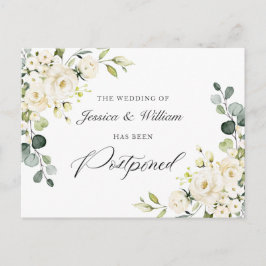 Verander de datum Elegante Eucalyptus Witte Rozen Briefkaart