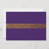 Verander de datum Elegante paarse kaart met gouden (Achterkant)