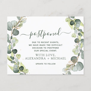 Verander de datum Eucalyptus Groen Uitgesteld Aankondigingskaart