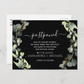 Verander de datum Eucalyptus Groen Uitgesteld Aankondigingskaart (Voorkant / Achterkant)