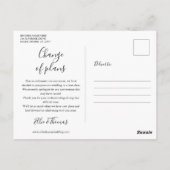 Verander de datum foto bruiloft uitgesteld briefkaart (Achterkant)