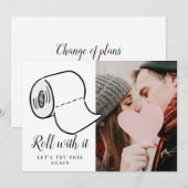 Verander de datum foto Huwelijk uitgesteld eveneme Kaart (Voorkant / Achterkant)