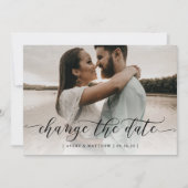 Verander de datum foto minimale moderne kalligrafi aankondiging (Voorkant)