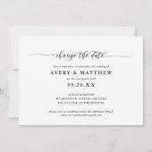 Verander de datum foto minimale moderne kalligrafi aankondiging (Achterkant)