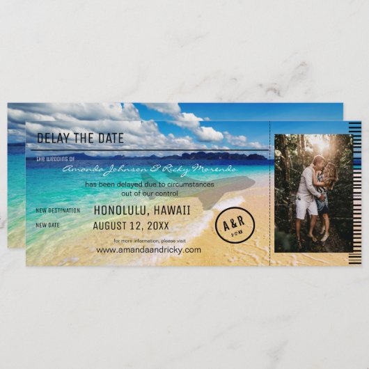 Verander de datum foto & strand - Bestemming Kaart (Voorkant / Achterkant)