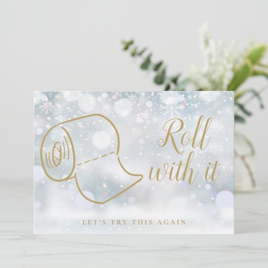 Verander de datum Geannuleerde update Winter  Save The Date (Staand voorkant)