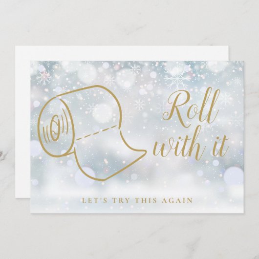 Verander de datum Geannuleerde update Winter Save The Date (Voorkant / Achterkant)