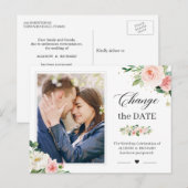 Verander de Datum Gemakkelijke Blush Pink Foto Briefkaart (Voorkant / Achterkant)