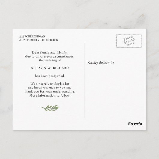 Verander de Datum Greenery Eucalyptus Leaves Foto Briefkaart (Achterkant)