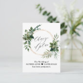 Verander de Datum Greenery Gold Wedding die wordt Briefkaart (Staand voorkant)