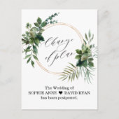 Verander de Datum Greenery Gold Wedding die wordt Briefkaart (Voorkant)