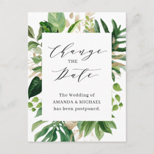 Verander de Datum Greenery Tropical Palm Leaves Briefkaart