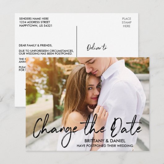 Verander de Datum Handgeschreven de Foto van het M Briefkaart (Voorkant / Achterkant)