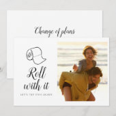 Verander de Datum Hercheduled Wedding Foto Save The Date (Voorkant / Achterkant)