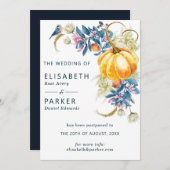 Verander de datum herfst bruiloft aankondiging (Voorkant / Achterkant)