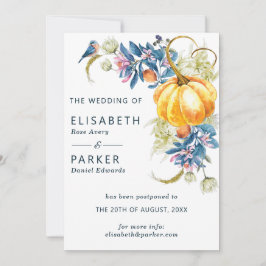 Verander de datum herfst bruiloft aankondiging