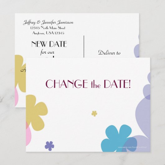 VERANDER DE DATUM Huwelijkse Jubileum Ansichtkaart Aankondigingskaart (Voorkant / Achterkant)