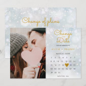 Verander de datum kalender nieuwe plan foto save the date (Voorkant / Achterkant)