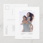 Verander de datum minimalist fotowedding op maat aankondigingskaart (Voorkant / Achterkant)