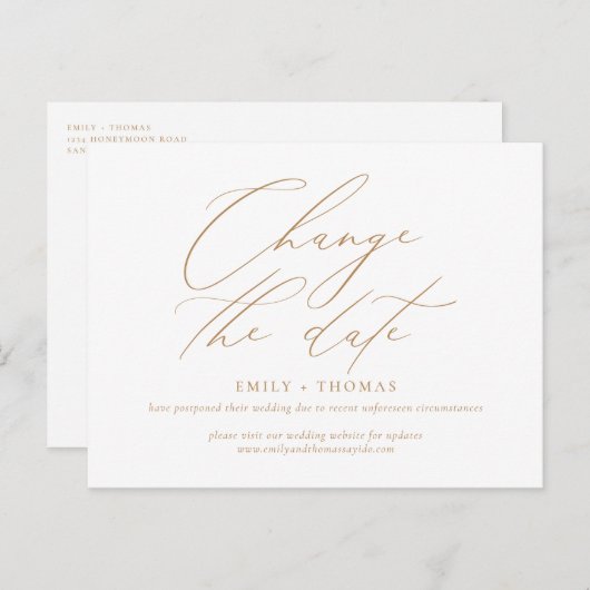 Verander de Datum Minimalistisch Modern Calligrafi Briefkaart (Voorkant / Achterkant)