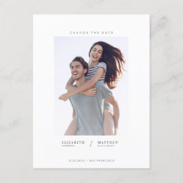 Verander de datum minimalistische aangepaste foto  aankondigingskaart