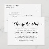 Verander de datum minimalistische moderne kalligra aankondigingskaart (Voorkant / Achterkant)