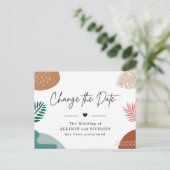 Verander de Datum Modern Abstract Tropisch die wor Briefkaart (Staand voorkant)