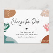 Verander de Datum Modern Abstract Tropisch die wor Briefkaart (Voorkant)