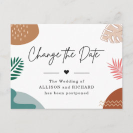 Verander de Datum Modern Abstract Tropisch die wor Briefkaart