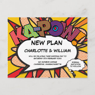 Verander de Datum Modern Comic Book Fun Briefkaart