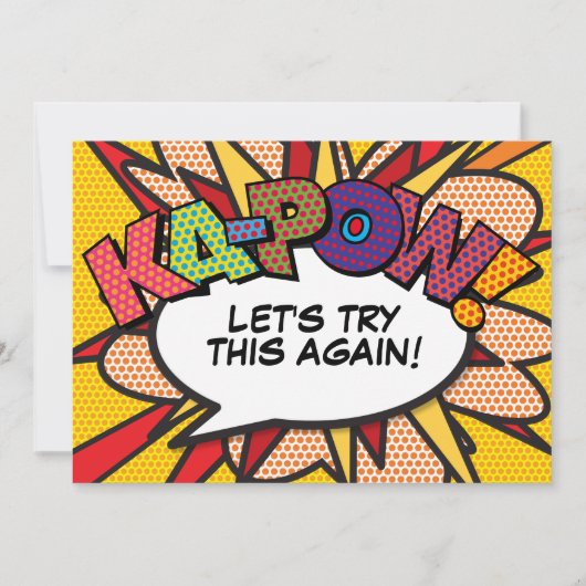 Verander de datum modern leuk stripboek Pop Art Kaart (Voorkant)