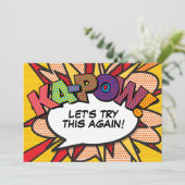 Verander de datum modern leuk stripboek Pop Art Kaart (Staand voorkant)