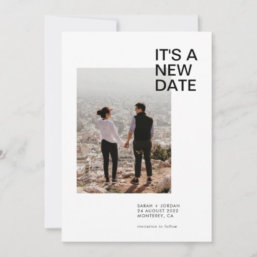 Verander de Datum Modern Simpe Typografie Kaart (Voorkant)