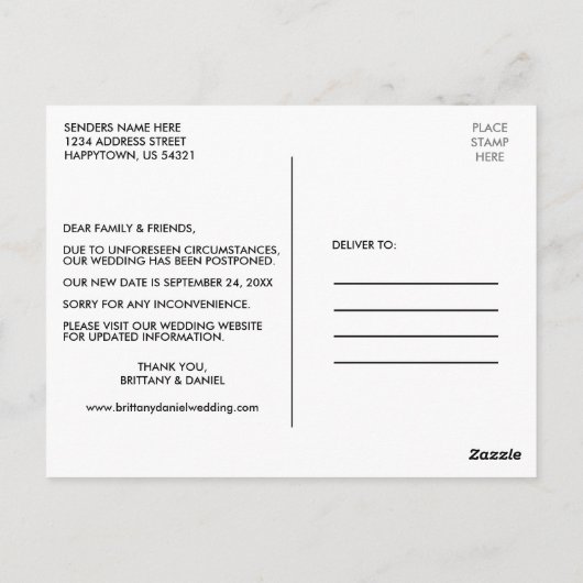 Verander de Datum Modern Trendy Manuscript Nieuwe  Briefkaart (Achterkant)