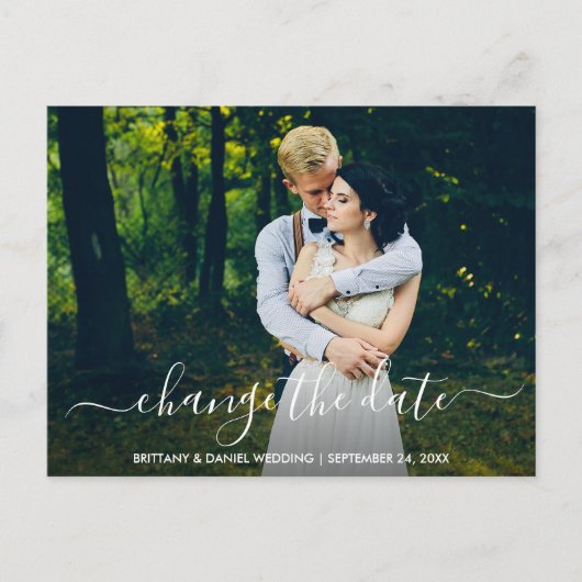 Verander de Datum Modern Trendy Manuscript Nieuwe  Briefkaart (Voorkant)