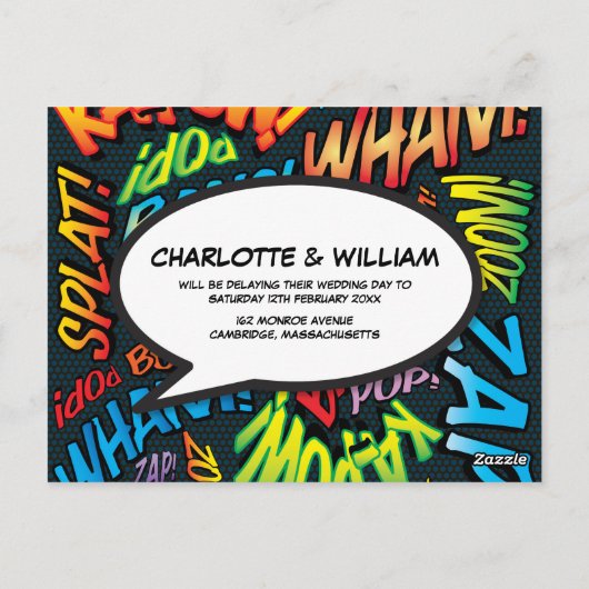 Verander de datum Modern typografisch plezier Briefkaart (Achterkant)