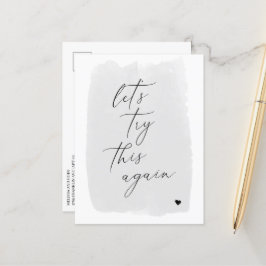 Verander De Datum Moderne Calligrafie Grijze Postk Aankondigingskaart
