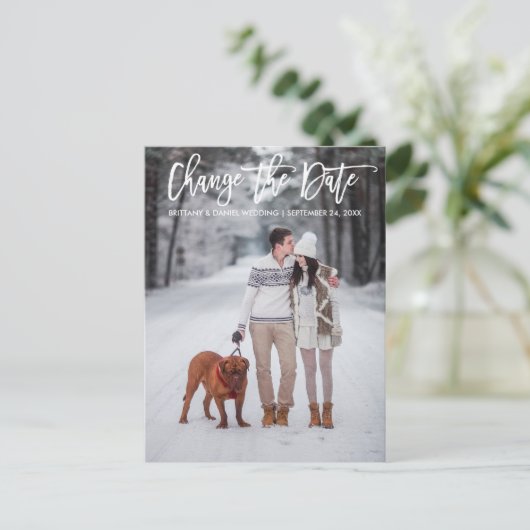 Verander de Datum Moderne het Manuscript van de Bo Briefkaart (Staand voorkant)