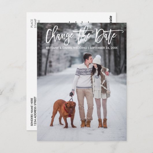 Verander de Datum Moderne het Manuscript van de Bo Briefkaart (Voorkant / Achterkant)