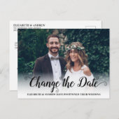 Verander de datum moderne kalligrafie script foto aankondigingskaart (Voorkant / Achterkant)