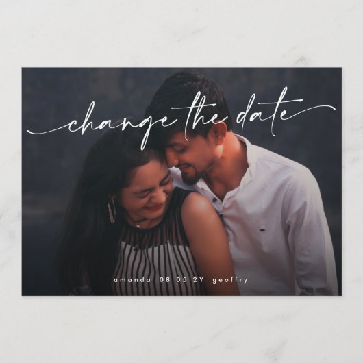 Verander de Datum MultiFoto QR CODE Save The Date (Voorkant)