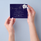 Verander de datum Navy Blauw Wit Goud BEGROTING Flyer (Hand)