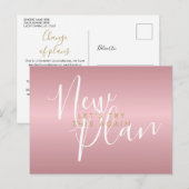 Verander de Datum Nieuw Plan Script Roze Goud Briefkaart (Voorkant / Achterkant)