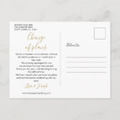 Verander de Datum Nieuw Plan Script Roze Goud Briefkaart (Achterkant)