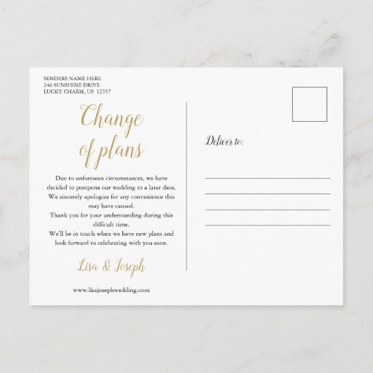 Verander de datum Nieuw plan Viering Winter Aankondigingskaart (Achterkant)