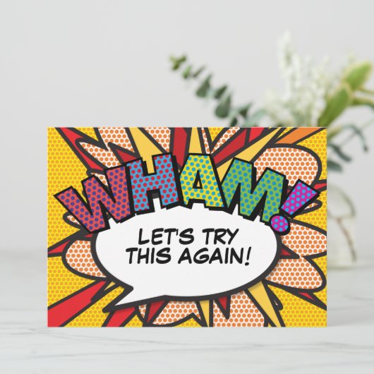 Verander de datum Nieuwe plan Moderne leuk comic Kaart (Staand voorkant)